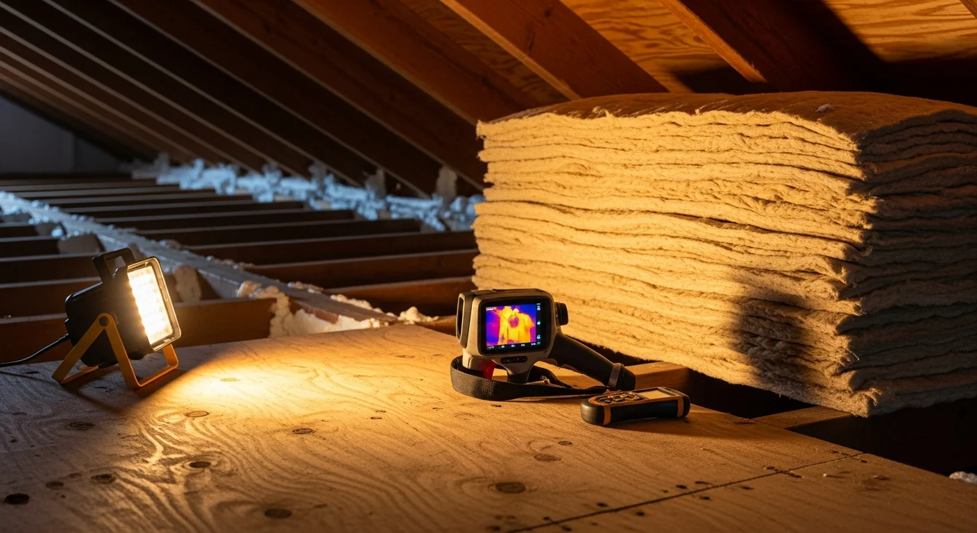 A Denver attic space with freshly blown-in pest control insulation covering the floor joists evenly. The treated insulation fills gaps between structural members in a residential home served by Next Level Home Services.